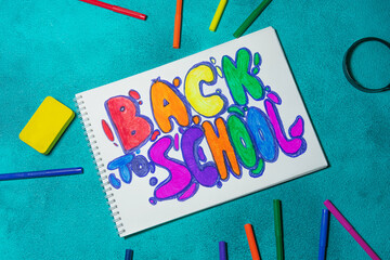 Back to School Notebook Drawing with Colorful Markers