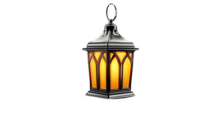 Fototapeta premium Illuminated Lantern: A classic lantern, with a warm, inviting glow casting a soft radiance, evoking a sense of nostalgia and tranquility, beautifully presented against a clean backdrop.