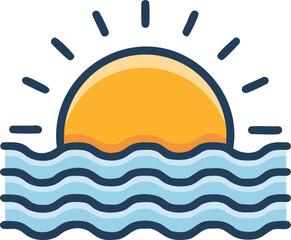 sun and sea color seamless wallpaper