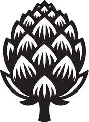 Black and white artichoke icon