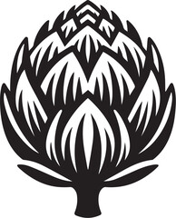 Black and white artichoke icon
