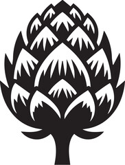 Black and white artichoke icon