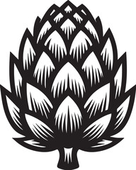 Black and white artichoke icon
