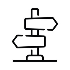 Trendy outline icon of location directions arrow