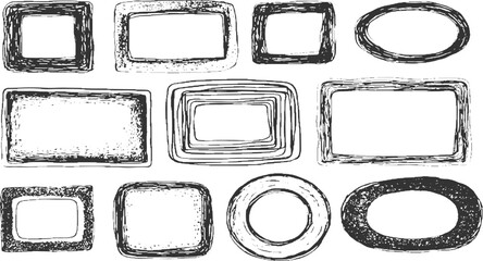 Hand-Drawn Doodle Frames – Sketch Borders and Shapes Collection for vector illustration. Design Projects Abstract grunge textures and pattern transparent background