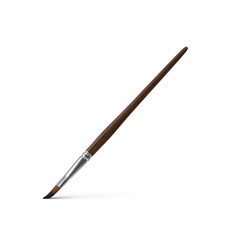 Fototapeta premium Fine-Tip Paintbrush with Wooden Handle Isolated on Transparent Background
