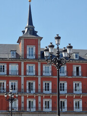 Fototapeta premium Beautiful facade in the main square with old street lamps