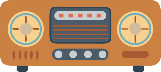 retro radio vector illustration antique volume tuner