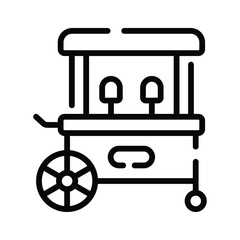 Trendy linear icon of rolling candy cart stand