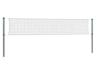 Volleyball net for sports and recreation isolated on transparent background