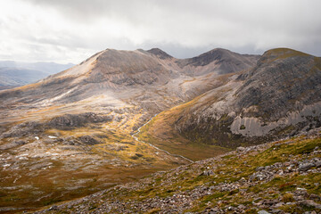 Beinn Eighe Munros viewed from Meall a Ghiubhais, Torridon, Scotland, UK