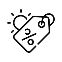 Easy to edit linear icon of summer sale 