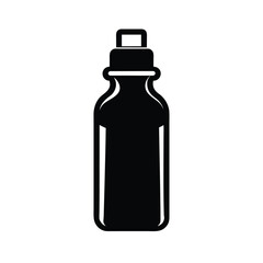 Fototapeta premium Silhouette of a water bottle on white background Vector illustration