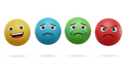 Colorful emoji faces