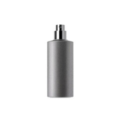 Grey Metallic Spray Bottle, Modern, Cosmetic Packaging, Isolated on Transparent Background
