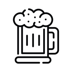 Trendy linear icon of chilled beer bottle