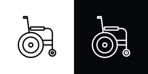 Wheelchair icon graphic, editable stroke. Suitable for website design, logo, app, template, and ui ux.