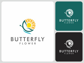 butterfly flower logo vector