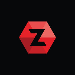 Geometric Hexagon Letter Z Logo Design Vector Template