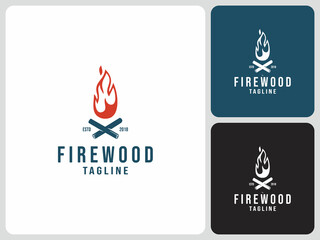 vector logo fire wood