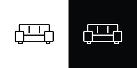 Sofa icon graphic, editable stroke. Suitable for website design, logo, app, template, and ui ux.