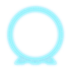 Ring portal hologram isolated on transparent background