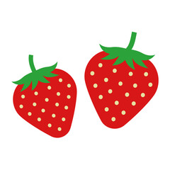 Simple Strawberry Icons, Simple Icons Representing Fruits