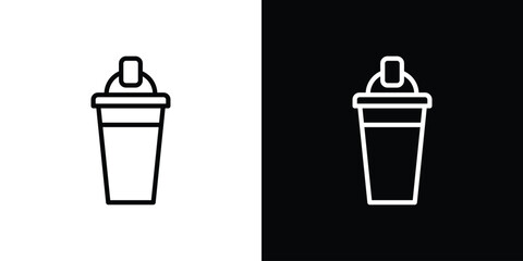 Protein shaker icon graphic, editable stroke. Suitable for website design, logo, app, template, and ui ux.