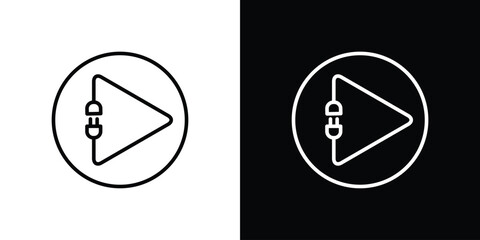 Plug and play icon graphic, editable stroke. Suitable for website design, logo, app, template, and ui ux.