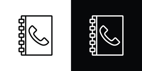 Phone book icon graphic, editable stroke. Suitable for website design, logo, app, template, and ui ux.