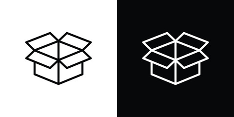 Open box icon graphic, editable stroke. Suitable for website design, logo, app, template, and ui ux.