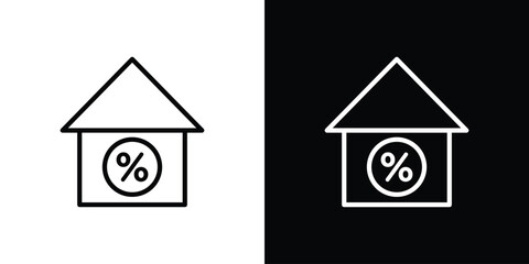 Mortgage rate icon graphic, editable stroke. Suitable for website design, logo, app, template, and ui ux.