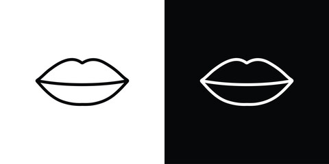 Lips icon graphic, editable stroke. Suitable for website design, logo, app, template, and ui ux.