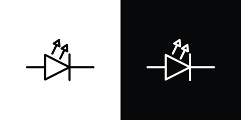 Light emitting diode icon graphic, editable stroke. Suitable for website design, logo, app, template, and ui ux.