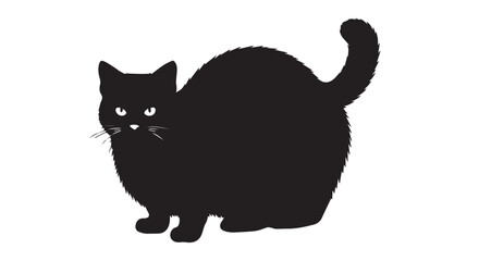  Raas cat full image in silhouette image white background۔