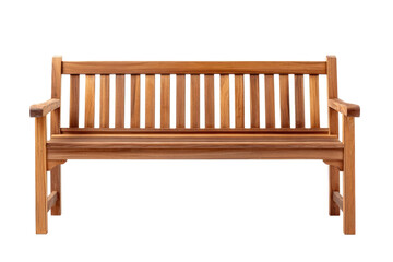 Wooden park bench, light brown, simple design