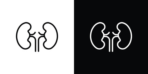 Kidney icon graphic, editable stroke. Suitable for website design, logo, app, template, and ui ux.