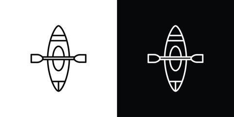 Kayak icon graphic, editable stroke. Suitable for website design, logo, app, template, and ui ux.