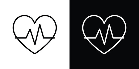 ECG icon graphic, editable stroke. Suitable for website design, logo, app, template, and ui ux.