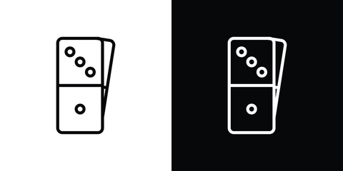 Domino icon graphic, editable stroke. Suitable for website design, logo, app, template, and ui ux.