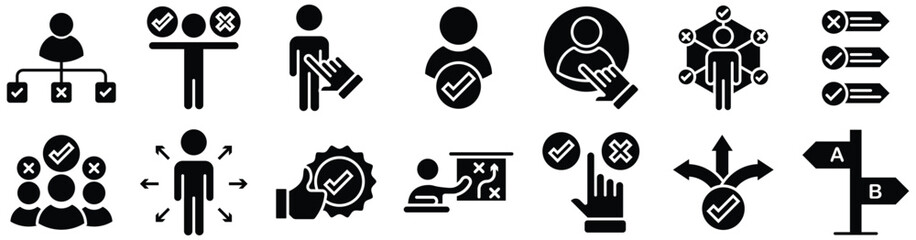 Uncertainty and Strategic Thinking Icons – Decision and Problem Concept