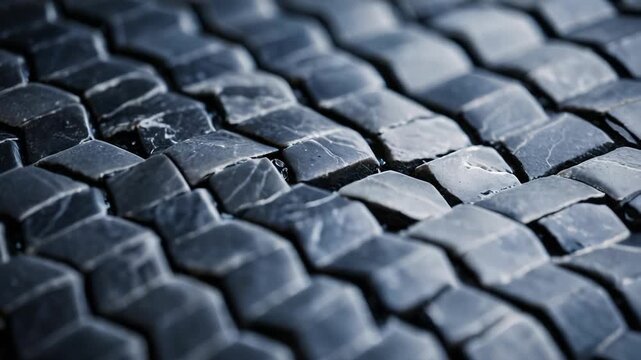 Close-up shot of a black tiled surface with textured pattern
