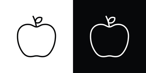 Apple icon graphic, editable stroke. Suitable for website design, logo, app, template, and ui ux.