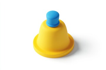 Bright yellow bell with blue top