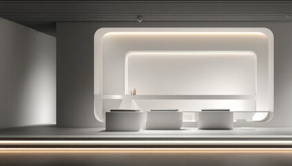 Modern reception area with minimalist design.