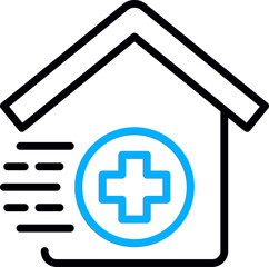 Obraz premium Vector creative health care medical home logo. medical icon on a white background. healthcare and medical concept. clinic or hospital logo design with a combination of house and medical shapes.