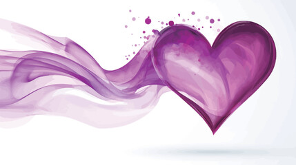 Realistic Purple Love Heart &ndash; Vector Illustration