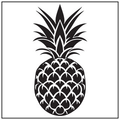 Obraz premium Vector art of pineapple illustration isolated on white background