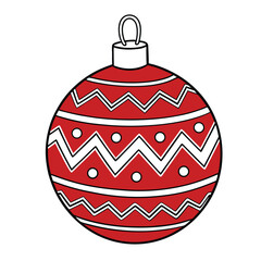 Christmas ball with Pattern Vector Icon