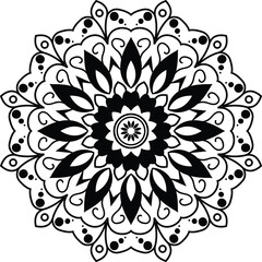 Abstract floral background with ornamental round lace pattern seamless vector design